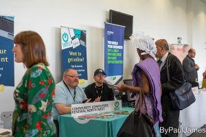 Community-Computers-Renewal-North-West-team-speaking-visitors-Manchester-Biz-Fair-2022