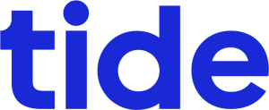 blue letters spelling the word tide