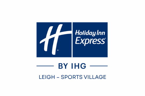 White H on dark blue background, Holiday Inn Express by IHG Leigh - Sports Village